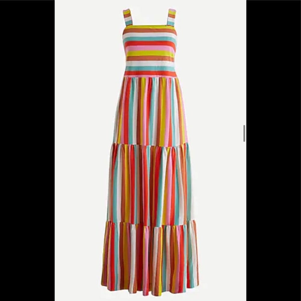 JCREW Maxi dress in rainbow stripe